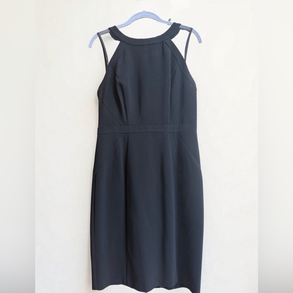 White House Black Market Size 6 Sleeveless Dress w Mesh Shoulder & Back Inserts.